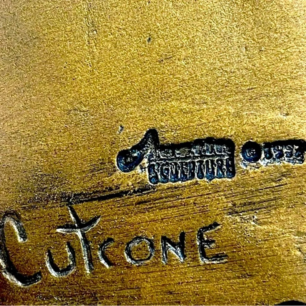 1997 Austin Sculpture:”Cutcone” Vintage Baseball & Bat Ceramic Sculpture Bookend